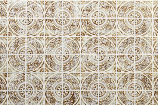 Typical decorative tiles, antique tiles detail Lisbon, art and decoration
