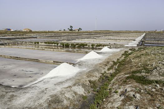 Natural salt mines, detail extraction of salt, water