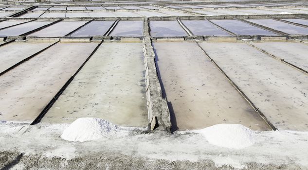 Natural salt mines, detail extraction of salt, water