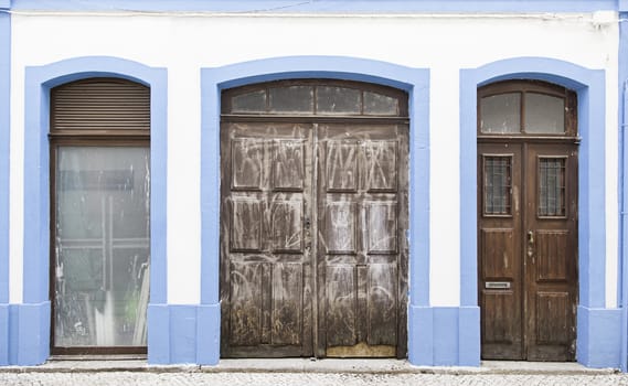 Lisbon old facade, detail of an old street portugal, tourism