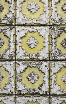 Typical decorative tiles, antique tiles detail Lisbon, art and decoration