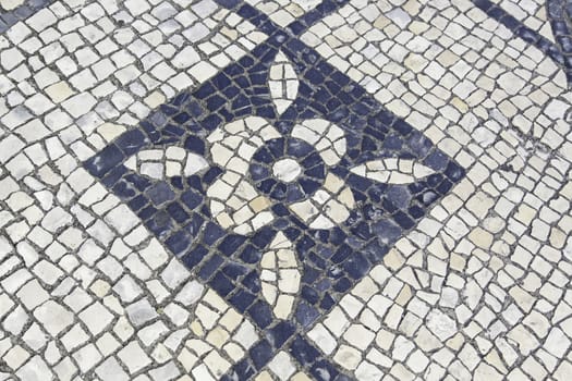 Mosaic floor, detail of a typical floor of the streets of Lisbon