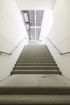 Stairs access to a train station, pedestrian access detail
