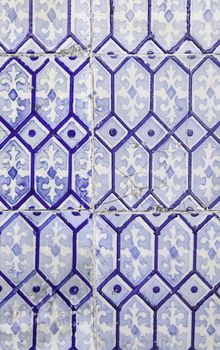 Typical decorative tiles, antique tiles detail Lisbon, art and decoration