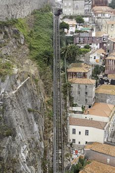 Transport via port on hill, tourism and holiday