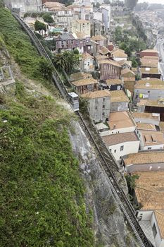 Transport via port on hill, tourism and holiday