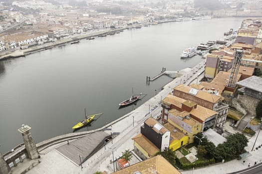 River boat in port, city and tourism