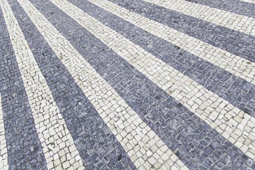 Mosaic floor, detail of a typical floor of the streets of Lisbon