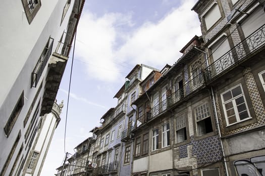 Lisbon old facade, detail of an old street portugal, tourism