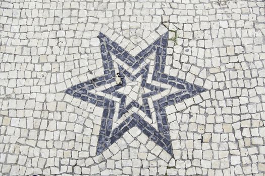 Mosaic floor, detail of a typical floor of the streets of Lisbon