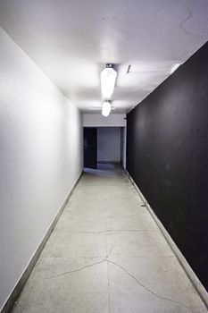An old factory hall, detail of an old hall, inside