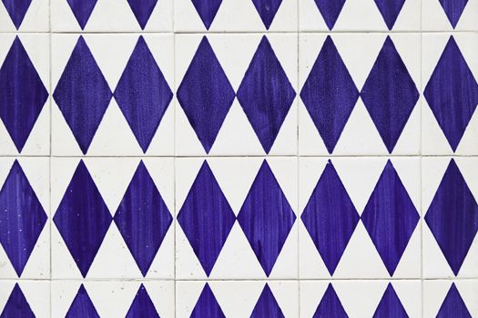 Typical decorative tiles, antique tiles detail Lisbon, art and decoration