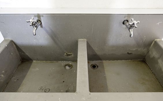 Old marble sink, detail of a classic bathroom, cleaning and personal cleanliness
