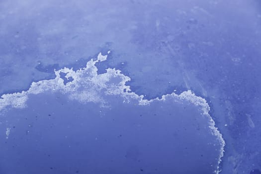 Detail of rusty blue background, textured background, passage of time
