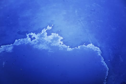 Detail of rusty blue background, textured background, passage of time