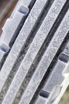 Frozen surface, detail of cold winter
