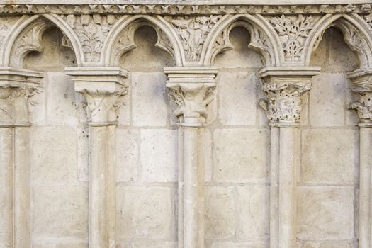 Ancient stone columns, detail of a historical building