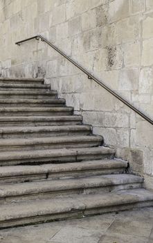 Old stone stairs, detail of an old medieval building