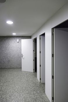 Public toilets, detail of clean and modern toilets