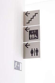 Bathroom sign, detail of an information sign