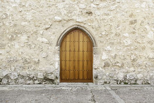 Old medieval door, detail of an old door of a castle