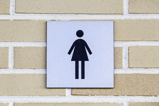 Sign woman bath, detail of a sign of information for women