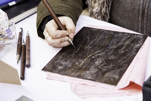 Painter of pictures, detail of an artist