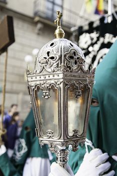 Holy week procession, detail of christian tradition, religion, faith and devotion