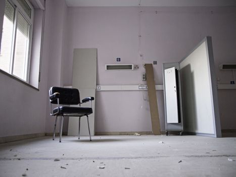 Abandoned hospital, detail of an old hospital, abandonment and ruin, health and medicine