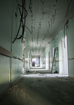 Abandoned hospital, detail of an old hospital, abandonment and ruin, health and medicine