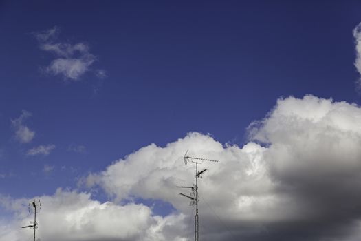 Electric tower, detail of transport of electric energy, environment