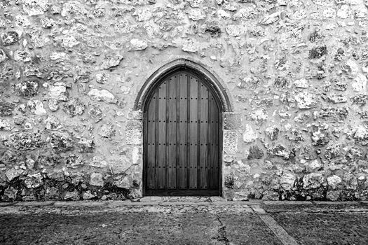 Old medieval door, detail of an old door of a castle