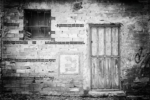 Ruin and abandonment in a house, detail of a house demolished