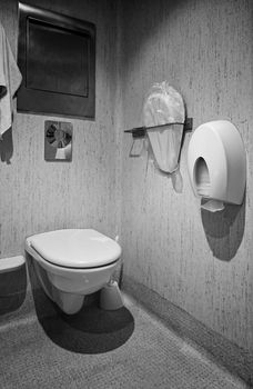 Bath of a hospital, detail of a toilet for the sick and disabled