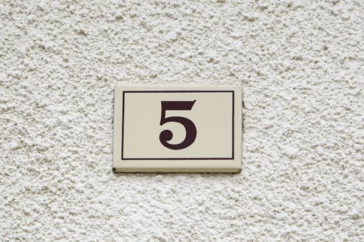 Number five of information, detail of an odd number, sign and symbol