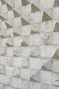 Cracked concrete wall, detail of abandoned background, ruin and insecurity