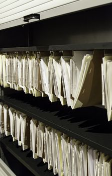 Filing cabinets, detail of an office, important papers