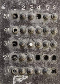 Old intercom, detail of old electrical appliance to communicate