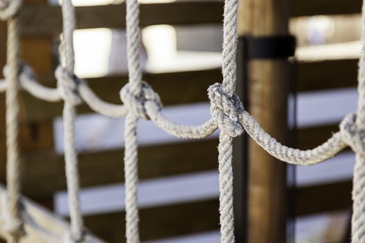 Knots in rope, detail of knotted ropes
