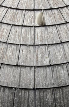 Old weathered metal roof, detail of protection against rain, rusty metal