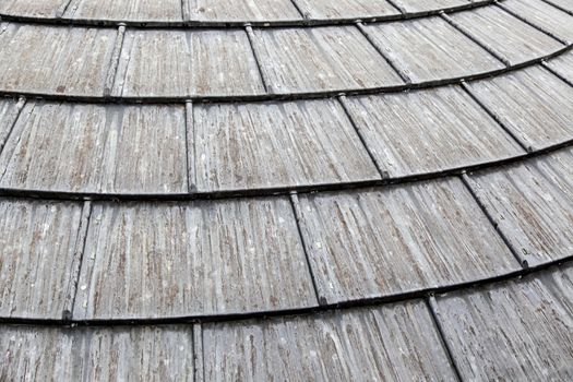 Old weathered metal roof, detail of protection against rain, rusty metal