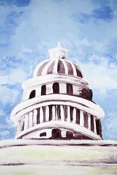 Capitol American, detailed representation of American monument, street art