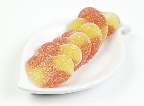 Heart-sugar jellies, fudges detail, infant food with sugar, romantic