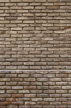 Fund damaged brick wall, detail of old bricks in the city, textured background