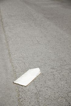 Arrow on asphalt, detailed information display on the ground, urban detail