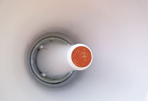 White Megaphone, detailed sound instrument, white textured background