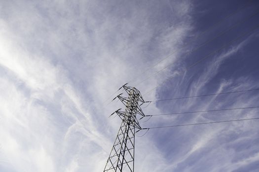 Electricity pylon metal detail transport of energy, environment