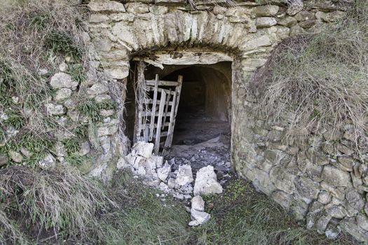 Old entrance to a cave, detail of a secret entrance