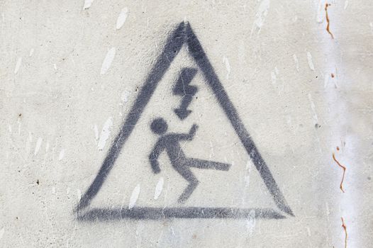 Electric signal danger, detail of an information signal, danger and death
