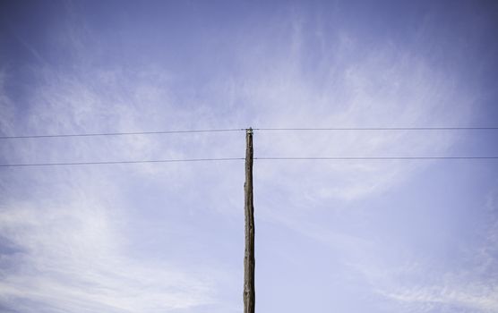 Electrical tower, detail of a tower of driving electric, cable